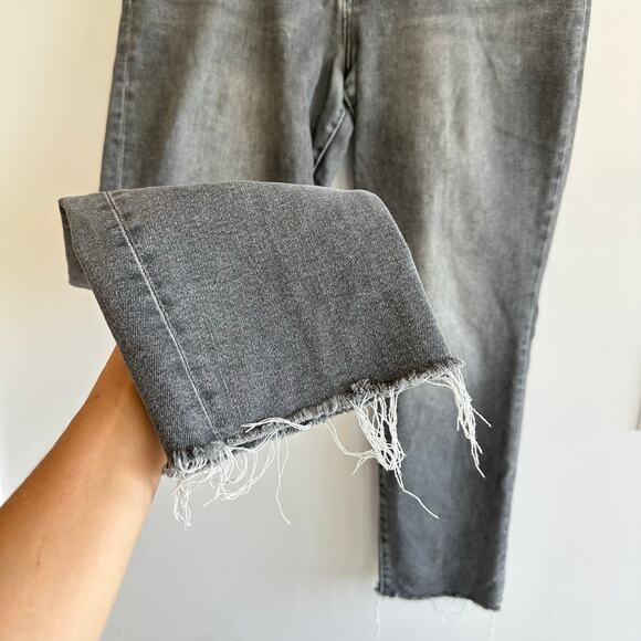 Kut from the Kloth High Rise Button Fly Mom Jeans Gray 12 - Picture 8 of 11